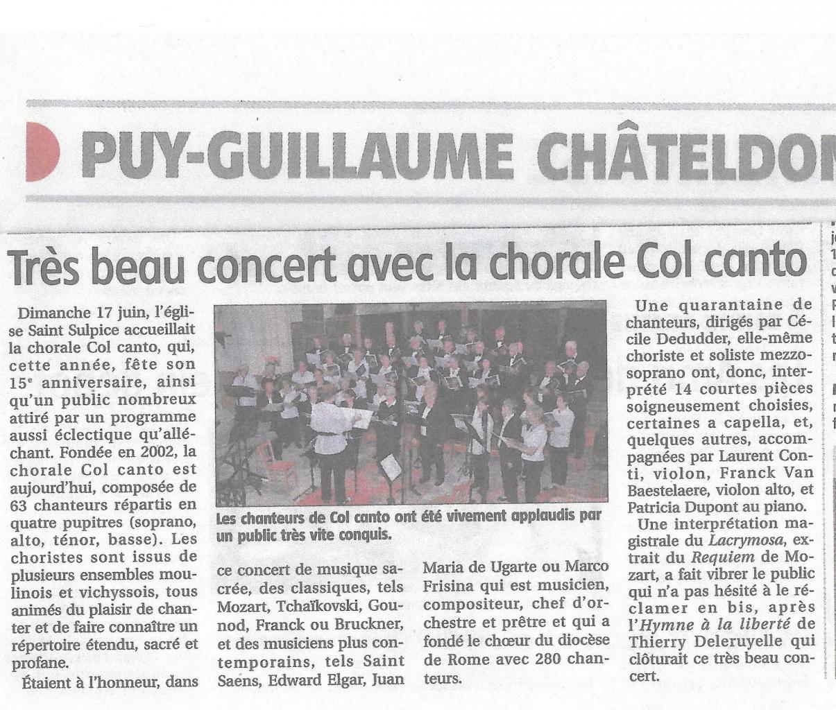 La montagne chateldon concert du 17 06 18